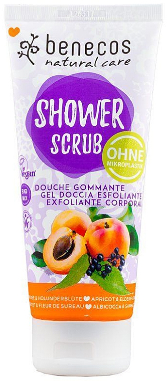 Скраб для душу "Абрикоса й бузина" - Benecos Natural Care Apricot & Elderberry Shower Scrub — фото N1