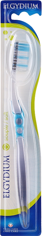 Зубная щетка "Интерактив" мягкая, голубая - Elgydium Inter-Active Soft Toothbrush — фото N1