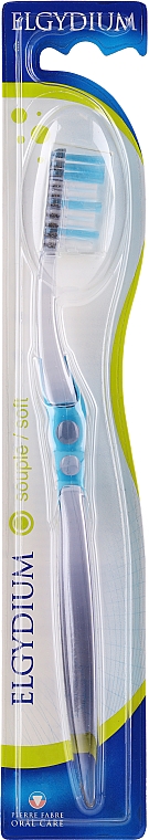 Зубна щітка "Інтерактив", м'яка, блакитна - Elgydium Inter-Active Soft Toothbrush — фото N1