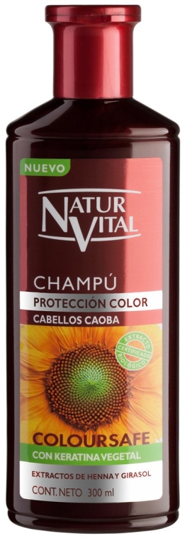 Шампунь для сохранения цвета окрашенных волос - Natur Vital Coloursafe Henna Colour Shampoo Mahogany Hair — фото N1