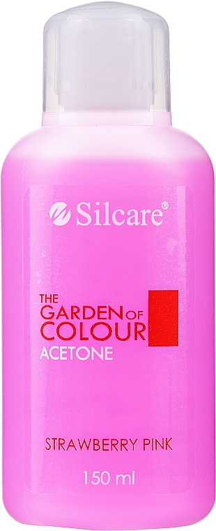 Рідина для зняття лаку "Полуниця" - Silcare The Garden Of Colour Aceton Strawberry Pink — фото N1