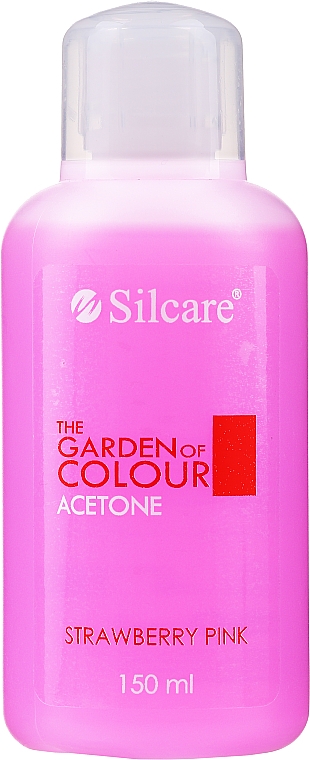 Жидкость для снятия лака "Клубника" - Silcare The Garden Of Colour Aceton Strawberry Pink — фото N1