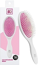 Щетка для волос, бело-розовая - Ilu Ballpoint Detangling Hair Brush — фото N1