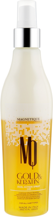 Двухфазный спрей для волос - Magnetique Gold&Keratin Dual Action Spray — фото N1
