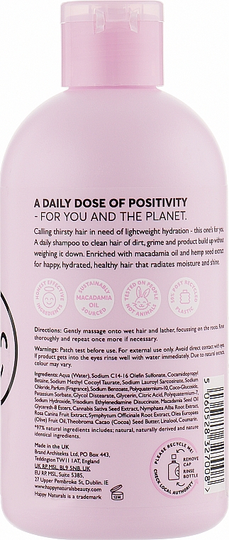 Шампунь для волосся "Щоденне зволоження" - Happy Naturals Everyday Hydration Shampoo — фото N2