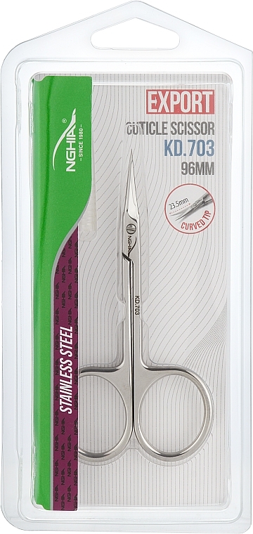 Ножиці для кутикули професійні KD.703, 96 мм - Nghia Export — фото N1