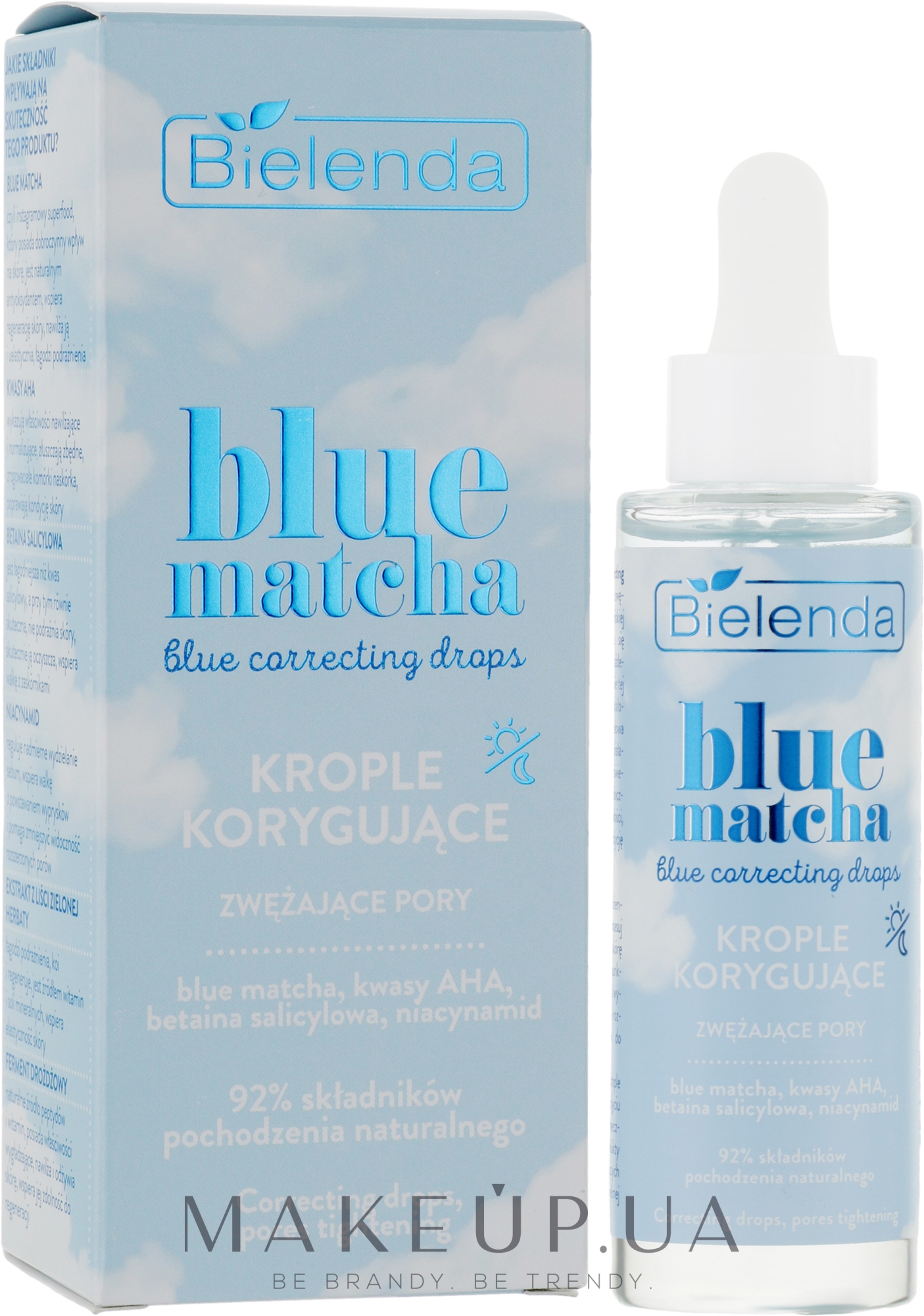 Краплі, що звужують пори, для обличчя - Bielenda Blue Matcha Blue Drops — фото 30ml