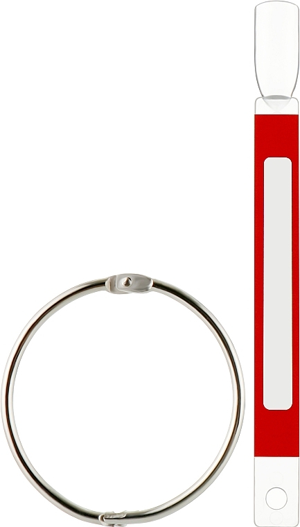 Типсы на кольце, красный стикер, прозрачные, квадрат - Sticker Tips — фото N1