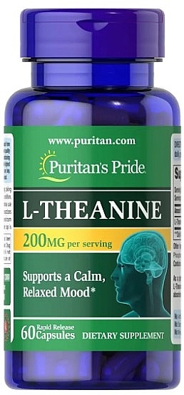 Пищевая добавка "L-теанин", 200 мг - Puritan's Pride L-Theanine 200 mg — фото N1