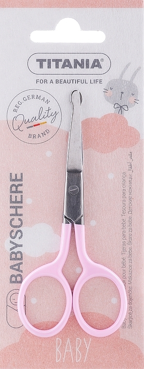 Дитячі ножиці для нігтів, рожеві - Titania Inox — фото N1