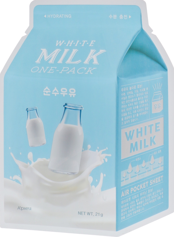 Тканинна маска "Вершки" - A'pieu White Milk Milk One-Pack — фото N1