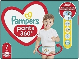 Подгузники-трусики Pants, размер 7, 17+ кг, Mega Pack 74 шт. - Pampers — фото N2