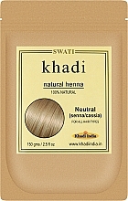 Духи, Парфюмерия, косметика Нейтральная хна для волос - Khadi Swati Neutral Henna 
