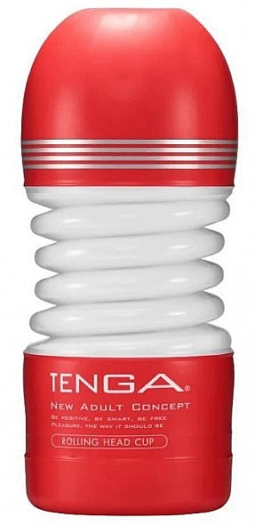 Мастурбатор, червоно-білий - Tenga Rolling Head Cup Medium — фото N1
