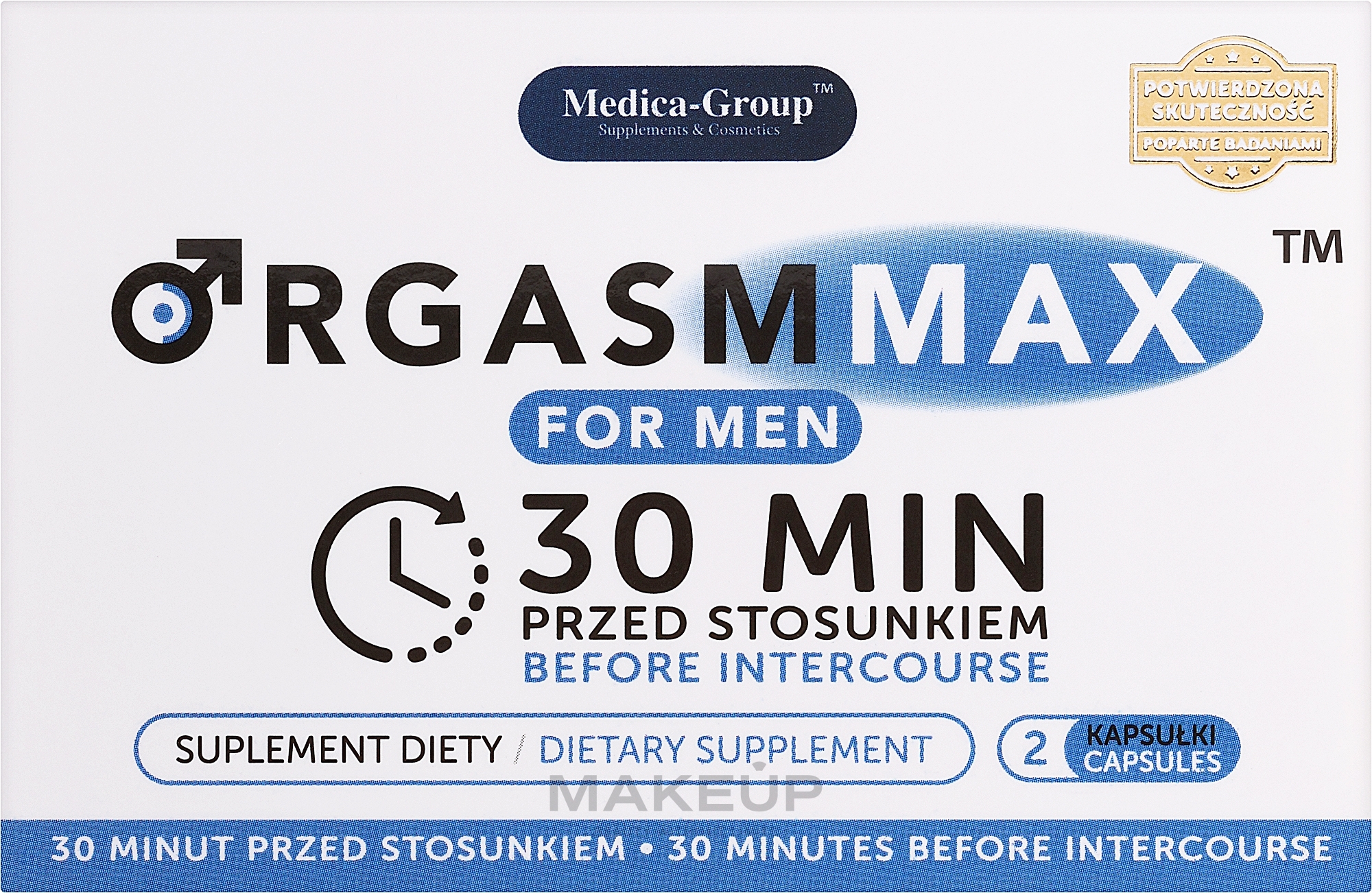Капсули для підвищення потенції - Medica-Group Orgasm Max For Men — фото 2шт