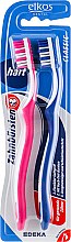 Зубная щетка жесткая, синяя+розовая - Elkos Dental Classic — фото N2