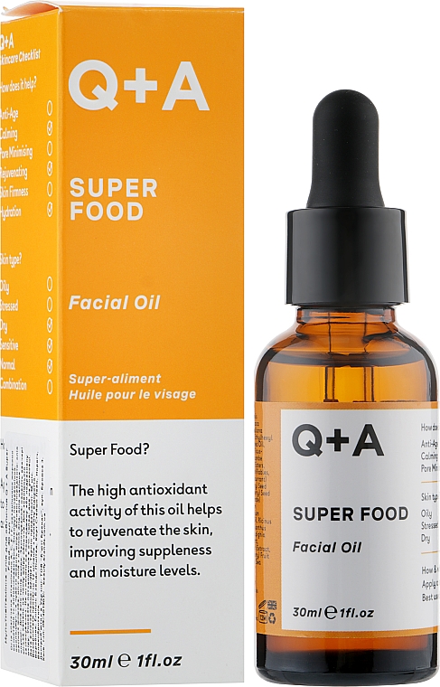 Олія для обличчя - Q+A Super Food Facial Oil — фото N2
