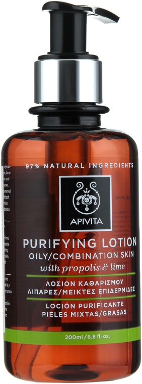 Лосьон для жирной кожи с прополисом и лаймом - Apivita Purifying Tonic Lotion