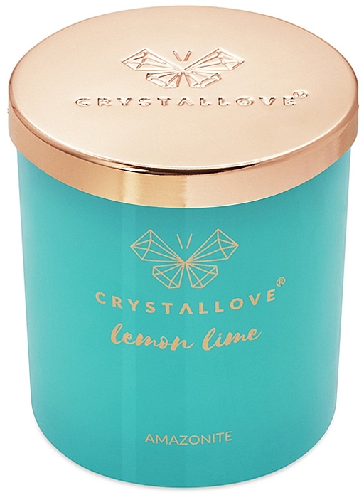 Соєва свічка з амазонітом, лимоном і лаймом - Crystallove Soy Candle with Amazonite Lemon Lime — фото N6