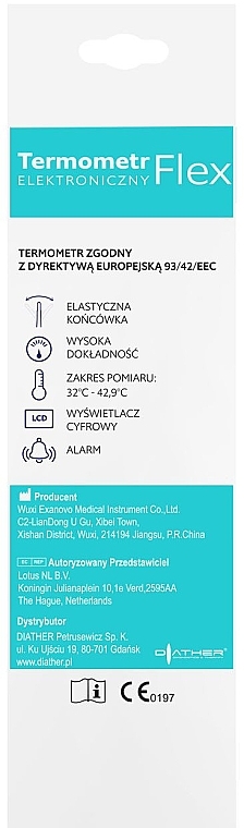 Електронний термометр із гнучким наконечником - Diather Diagnostics & Therapy Electronic Flex — фото N2