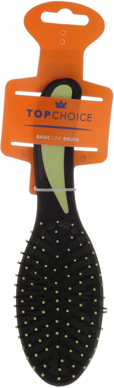 Расческа для волос овальная, 2014, черно-зеленая - Top Choice — фото N1