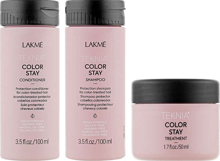 УЦЕНКА Набор для защиты цвета окрашенных волос - Lakme Teknia Color Stay (shm/100ml + conditio/100ml + mask/50ml) * — фото N2