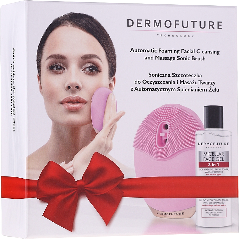 Набор для очистки кожи лица - DermoFuture (f/brush/1pcs + miccel/150ml) — фото N1