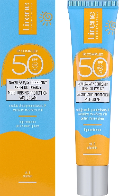 Зволожувальний захисний крем для обличчя SPF 50 - Lirene Moisturising Protection Face Cream SPF 50 — фото N1