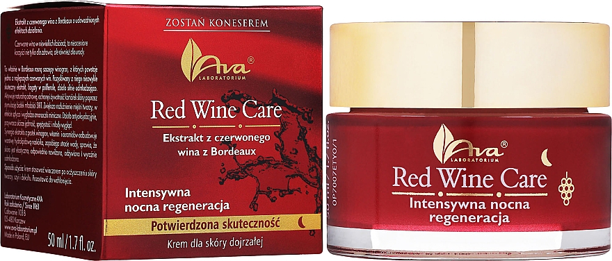 Ночной крем для зрелой кожи - AVA Laboratorium Red Wine Care Intensive Night Repair Cream — фото N2