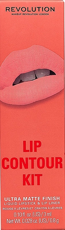 Набор для макияжа губ - Makeup Revolution Lip Contour Kit Coral Babe (lipstick/3ml + l/pencil/0.8g) — фото N1