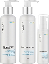 Комплекс для волосся "Інтенсивне зволоження та відновлення" - Chaban Natural Cosmetics (sh/200ml + serum/hair/50ml + condit/hair/200ml) — фото N1