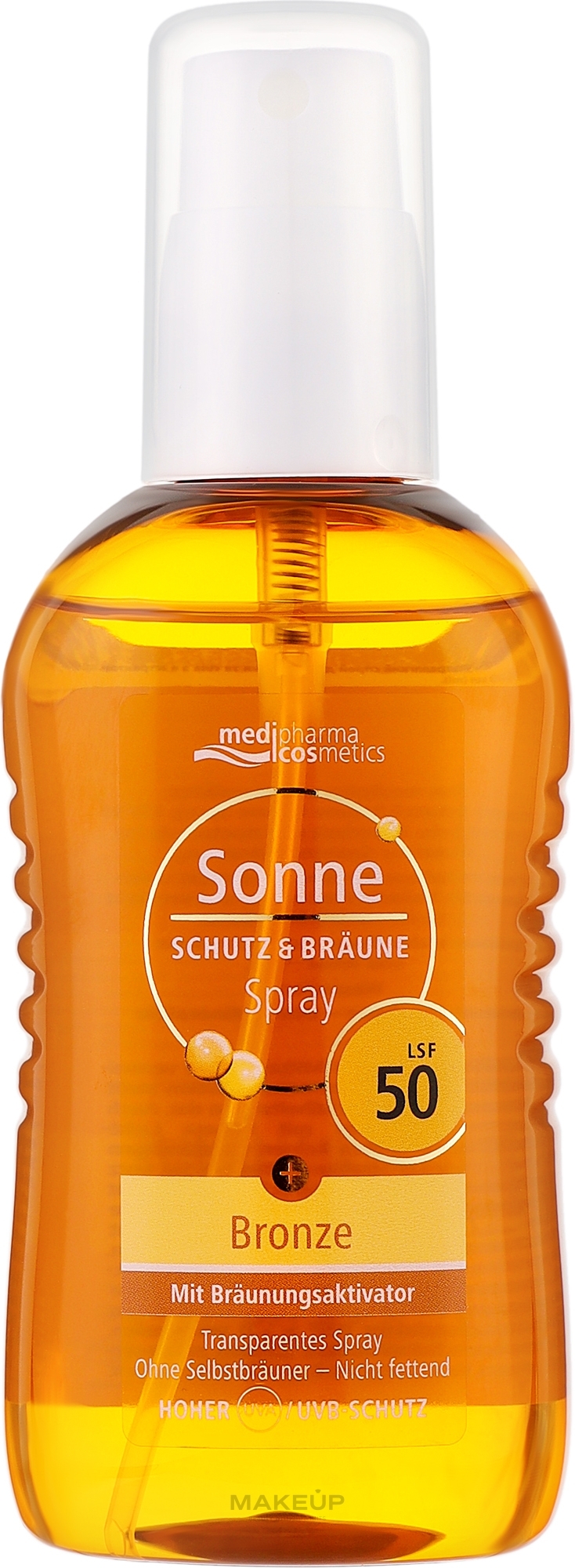 Солнцезащитный спрей для лица и тела с экстрактом промеланина - Medipharma Cosmetics Sonne SPF 50 — фото 200ml