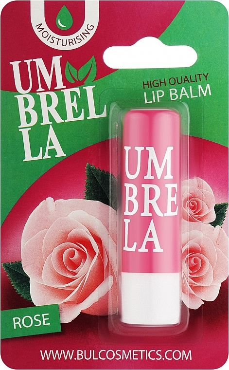 Бальзам для губ в блистере "Роза" - Umbrella High Quality Lip Balm Rose — фото N1