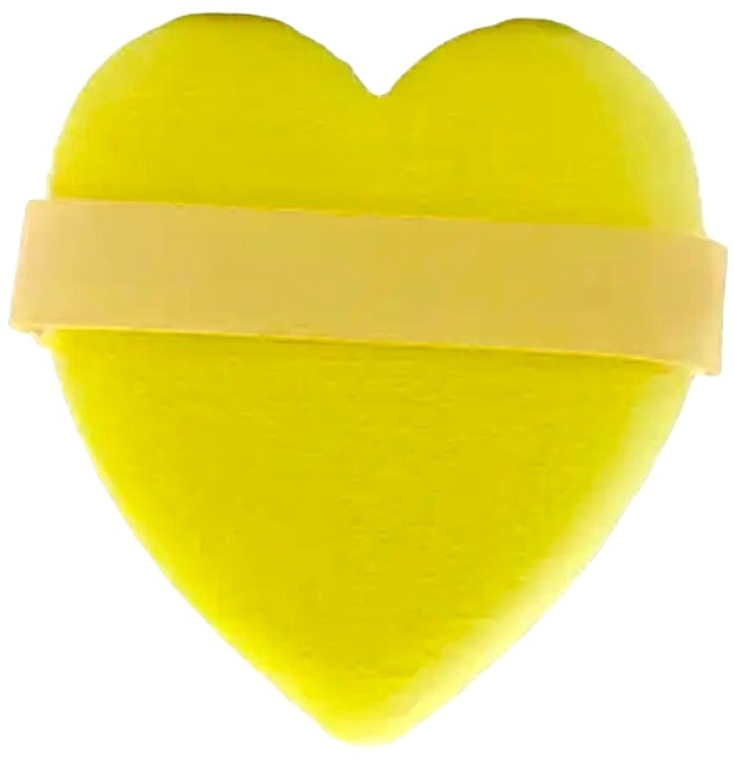 Оксамитова пуховка для макіяжу обличчя у формі жовтого серця - Bubble Bar — фото N1