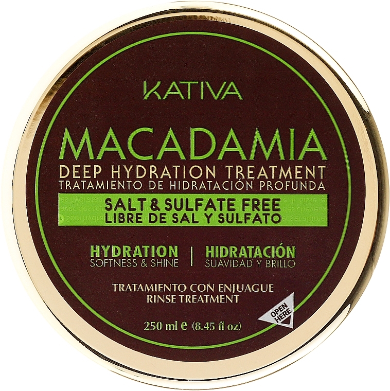 Інтенсивно зволожувальна маска для нормального та пошкодженого волосся - Kativa Macadamia Deep Hydrating Treatment — фото N2