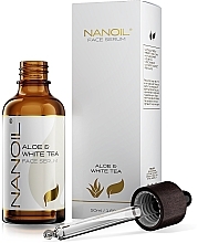 Сироватка для обличчя, з білим чаєм, для всіх типів шкіри - Nanoil Aloe & White Tea Face Serum — фото N2
