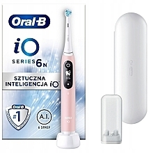 Электрическая зубная щетка, с футляром, розовая - Oral-B iO Series 6N Pink — фото N1