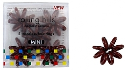 Парфумерія, косметика Резинка-браслет для волосся, міні, коричнева - Rolling Hills 5 Traceless Hair Rings Mini Brown