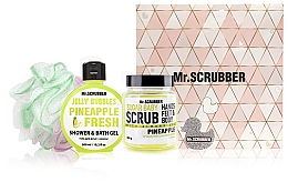 Духи, Парфюмерия, косметика УЦЕНКА Набор - Mr.Scrubber "Pineapple" (body/scr/300 g + sh/gel/275 ml + sh/sponge) *