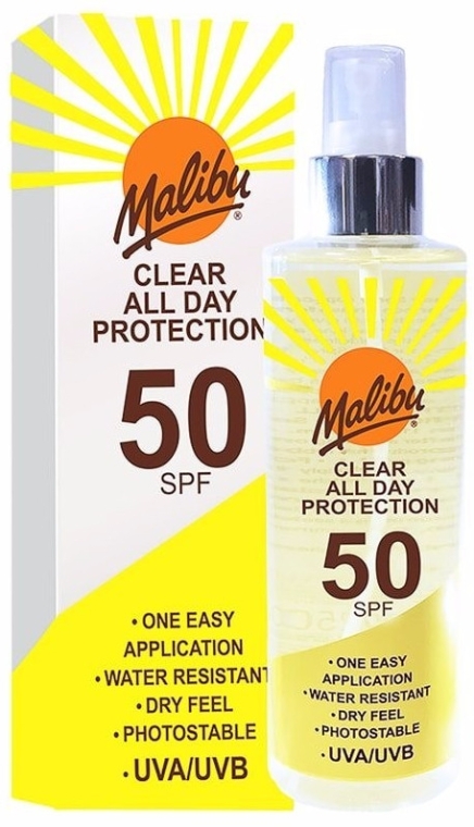 Сонцезахисний спрей - Malibu Clear All Day Protection SPF 50 — фото N1