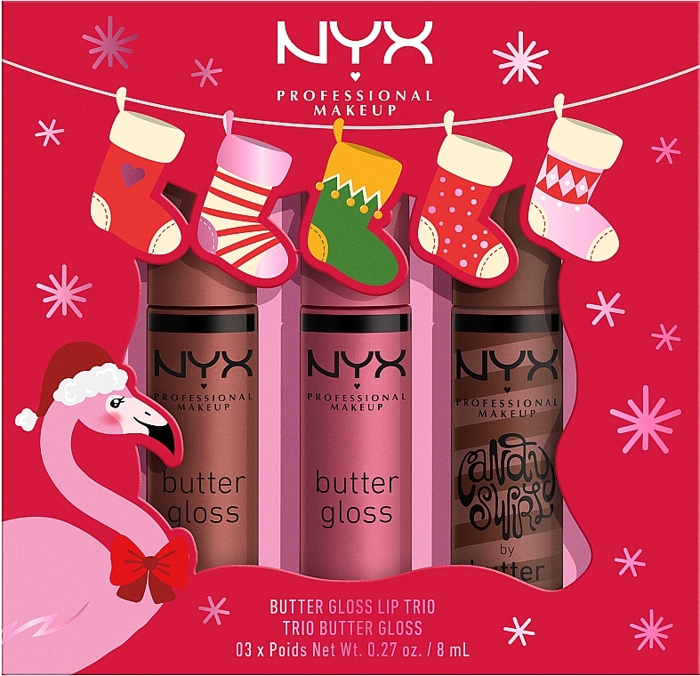 Набір - NYX Professional Makeup Butter Gloss Lip Trio (lip/gloss/3x4ml) — фото N1