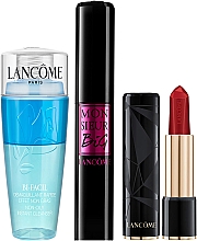 Духи, Парфюмерия, косметика Набор миниатюр для макияжа - Lancome With Happiness (lipstick/1.3g + mascara/2ml + remover/30ml)