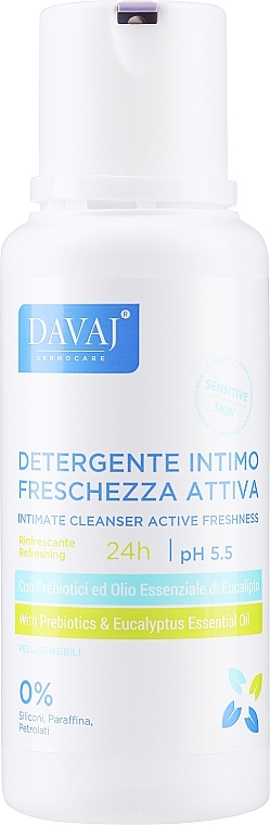 Гель для интимной гигиены с пребиотиками - Davaj Intimate Cleanser Active Freshness pH 5,5 — фото N1