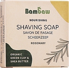 Мило для гоління "Розмарин" із зеленою глиною та маслом ши - Bambaw Nourishing Shaving Soap Rosemary Organic Green Clay & Shea Butter — фото N3