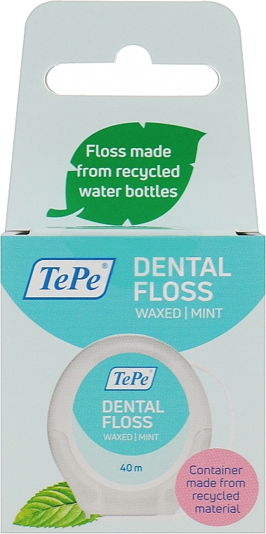 Зубна нитка вощена, що розширюється, 40 м - TePe Dental Floss Waxed Mint — фото N1