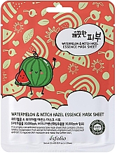 Парфумерія, косметика Тканинна маска для обличчя "Кавун і гамамеліс" - Esfolio Pure Skin Watermelon & Witch Hazel Essence Mask Sheet