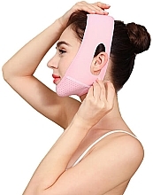 Маска для моделювання овалу обличчя повітропроникна, рожева - Yeye V-line Mask — фото N5