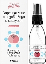 Освіжальний спрей для обличчя з трояндовою водою та гіалуроном - Zoya Goes Rose Water & Hyaluronic Facial Spray — фото N2