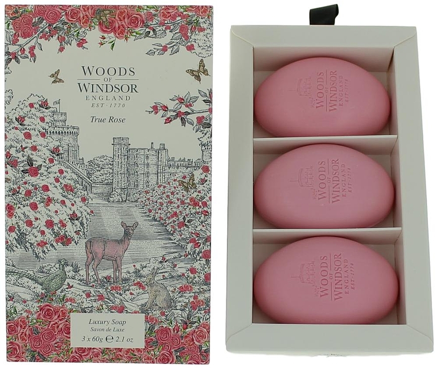 Woods of Windsor True Rose - Набір мила (soap/3 x 60g) — фото N2