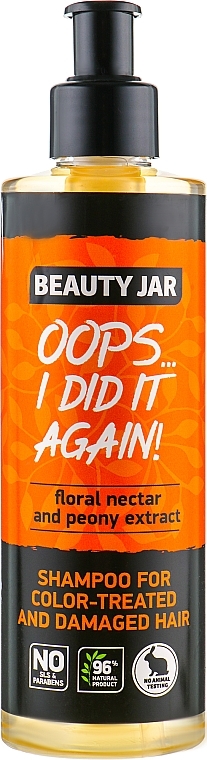 Шампунь для окрашенных волос "Oops…I did it again!" - Beauty Jar Shampoo For Colour-Treated And Damaged Hair (с дозатором) — фото N1